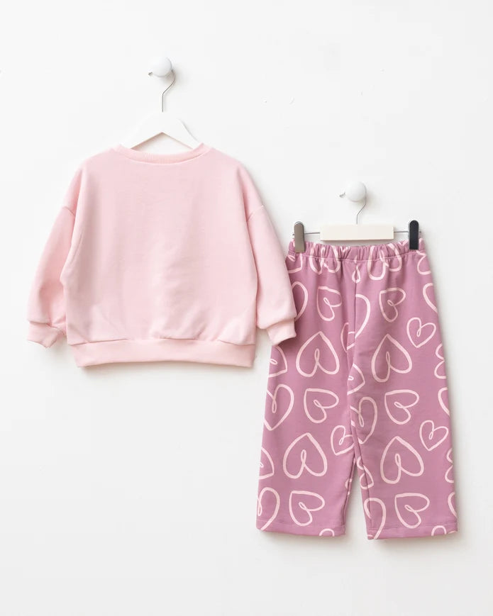 Girls LOVE Sweatshirt & Hearts Pant
