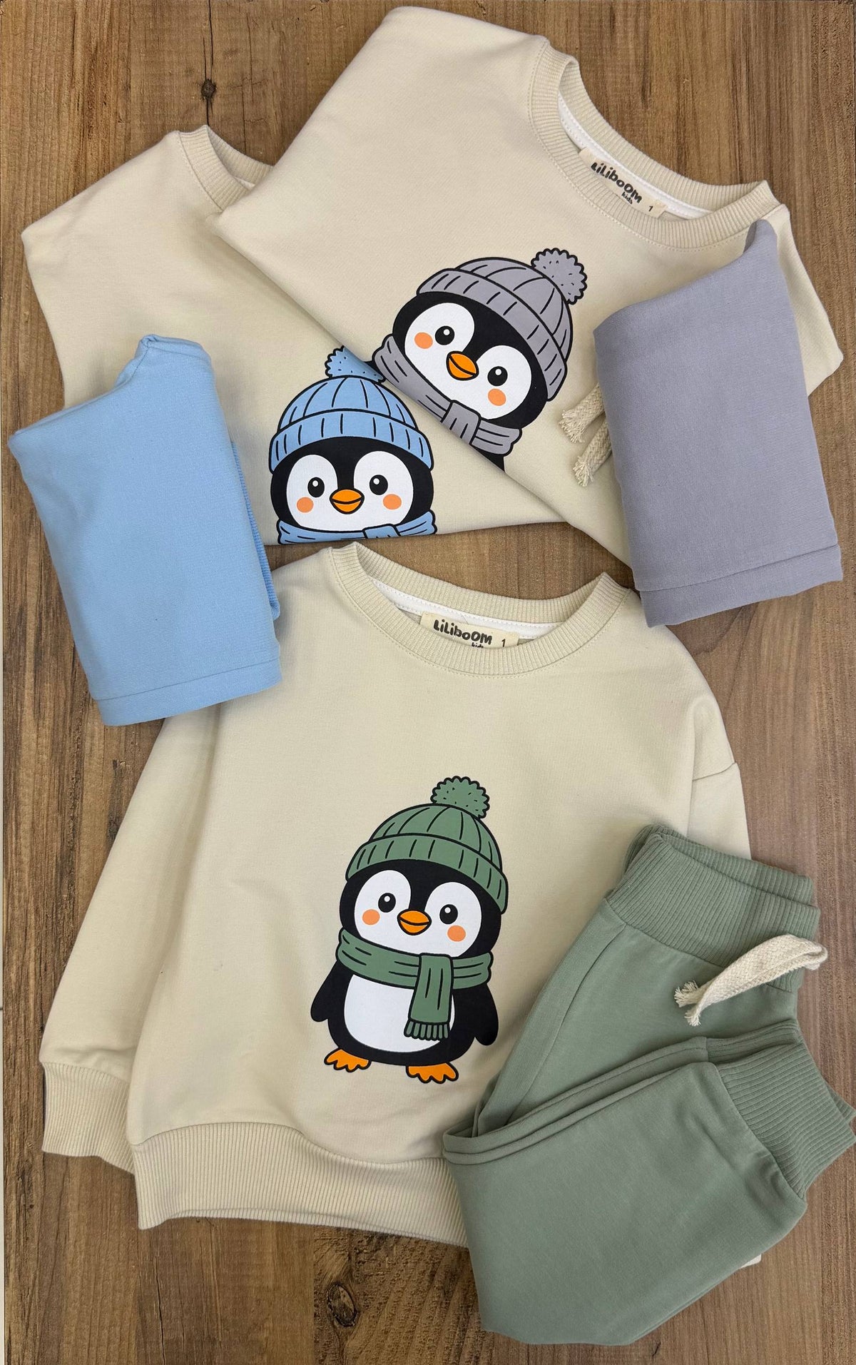Penguin cotton set- green