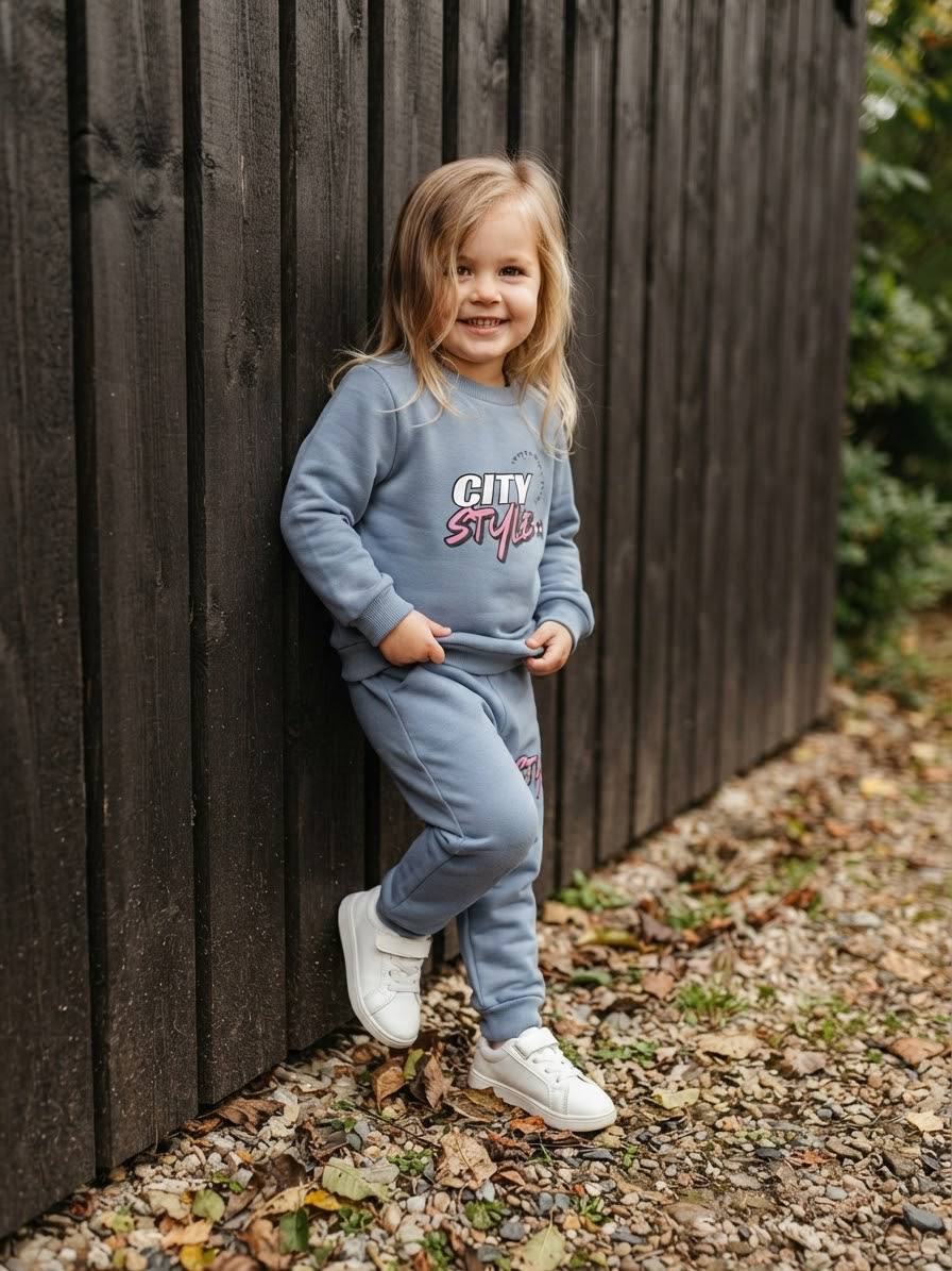 City style 2-piece fleece set - grey