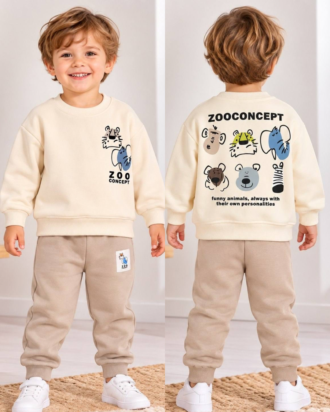 Zoo Concept 2-Piece Cotton set- beige