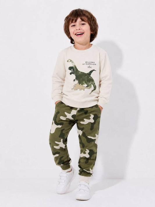Boys Dinosaur Army Cotton Set