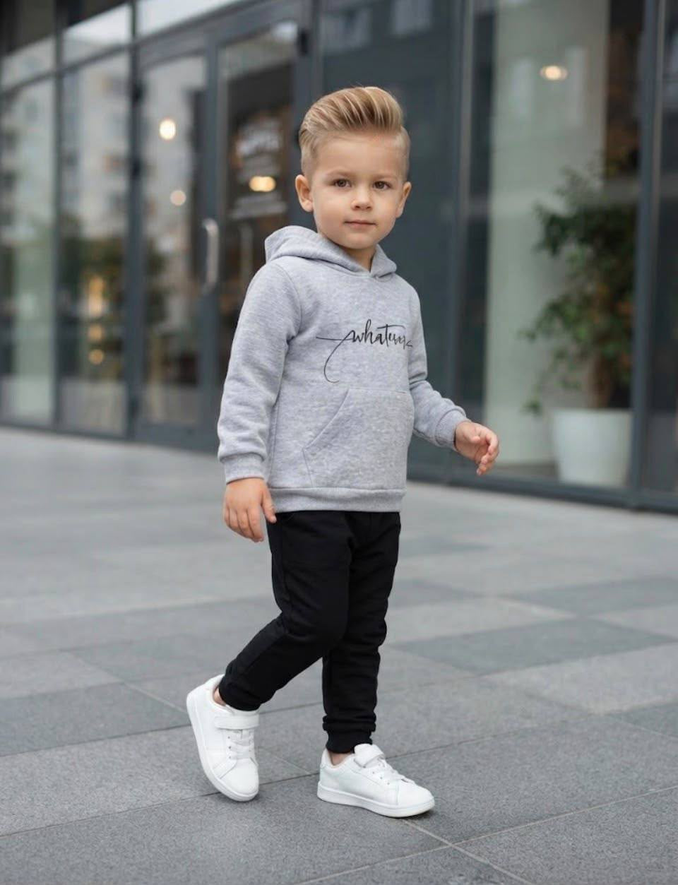 “Whatever" Hoodie & Joggers fleece Set – Grey