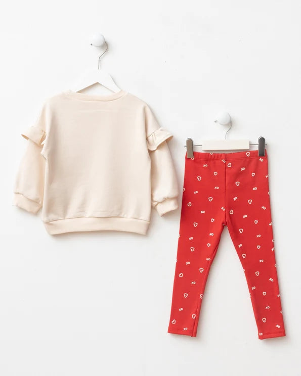 Girls X heart Sweatshirt & leggings Set