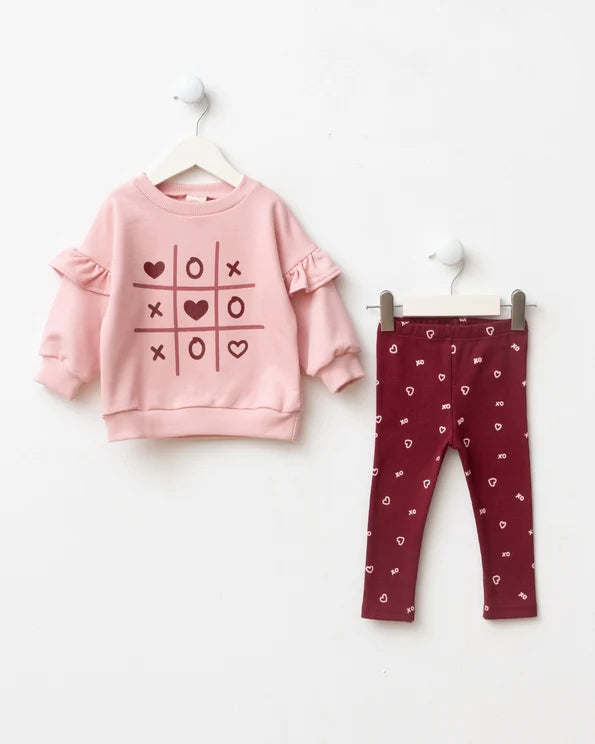 Girls X heart Sweatshirt & leggings Set