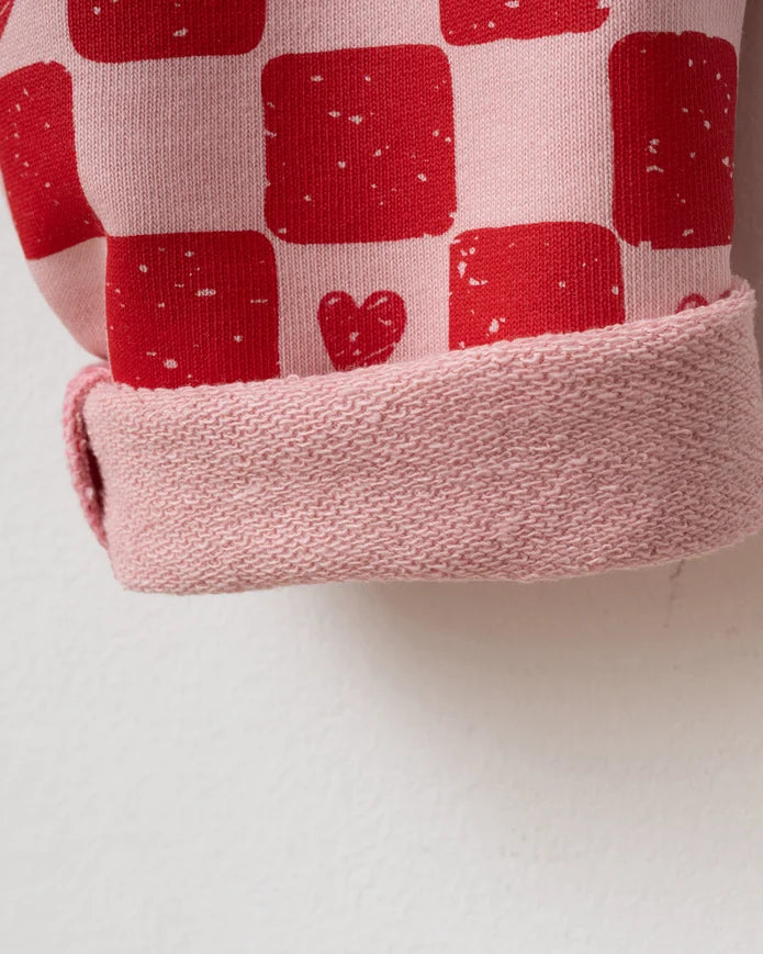 Girls hearts Sweatshirt & checkered pants Set