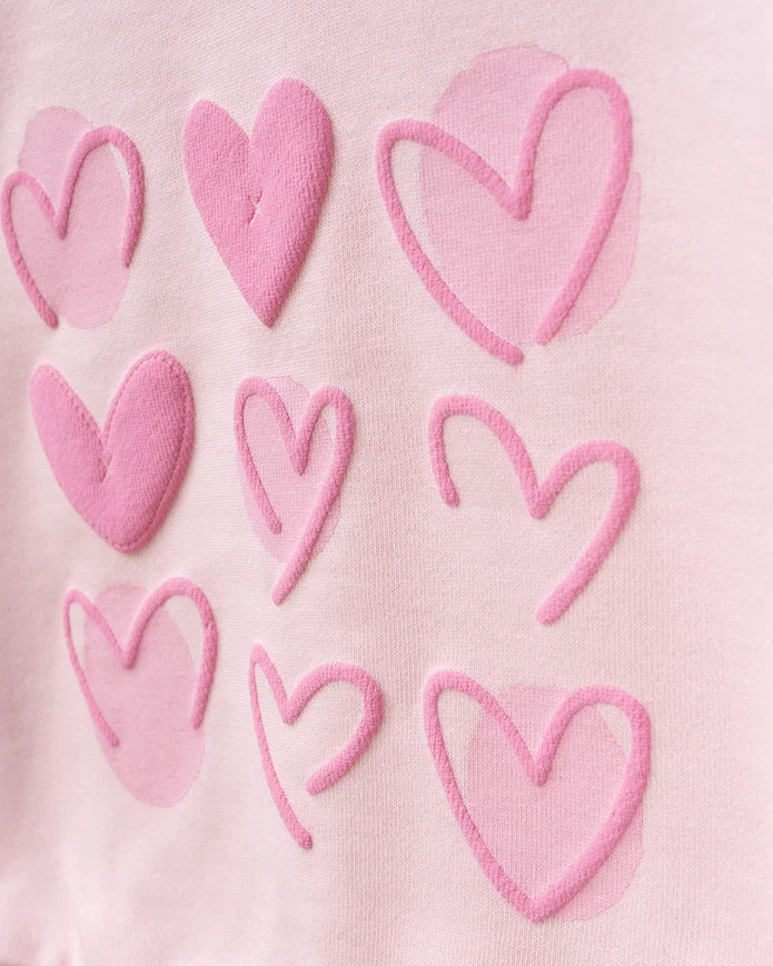 Girls hearts Sweatshirt & checkered pants Set