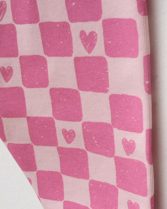 Girls hearts Sweatshirt & checkered pants Set