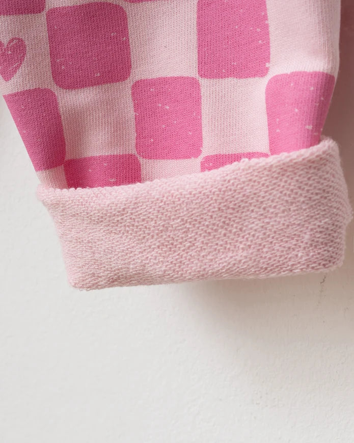Girls hearts Sweatshirt & checkered pants Set