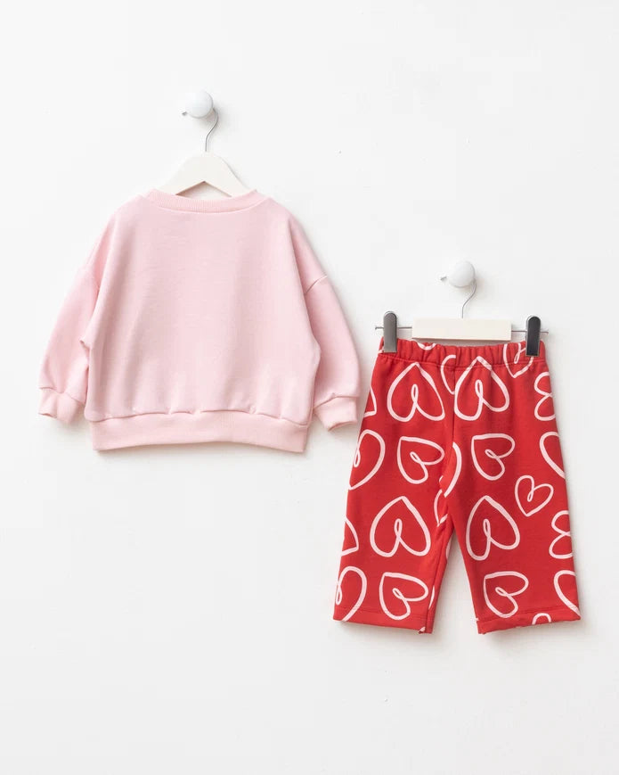 Girls LOVE Sweatshirt & Hearts Pant