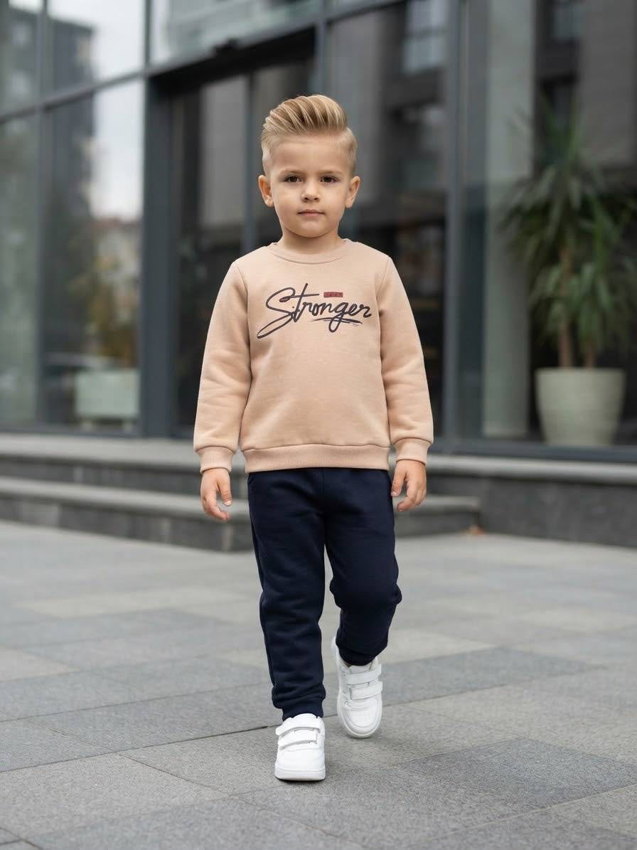 “Stay Stronger” fleece Set – Camel