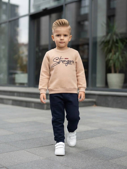 “Stay Stronger” fleece Set – Camel