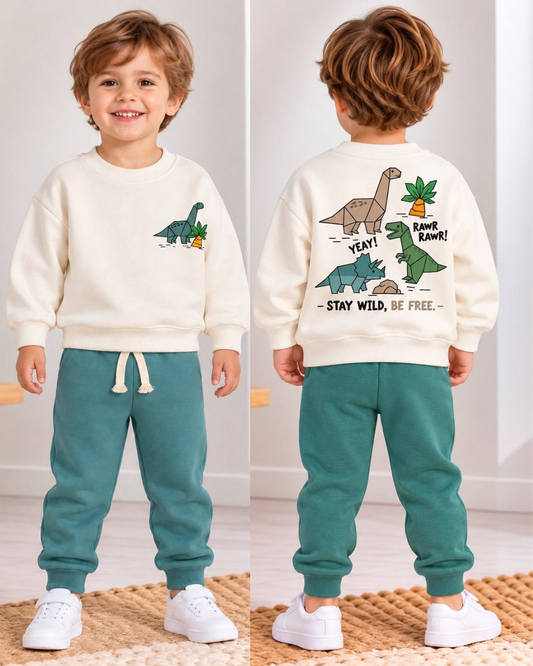 Dinosaurs cotton set - petrol