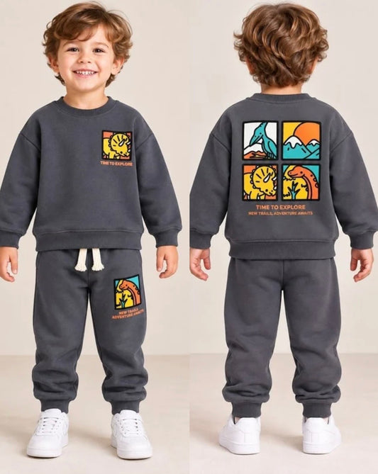 Dino little explorer coton set- gray