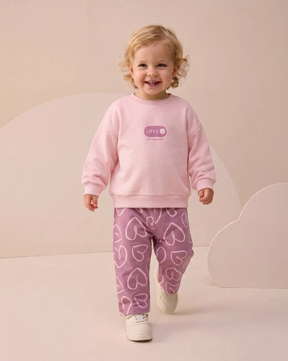 Girls LOVE Sweatshirt & Hearts Pant