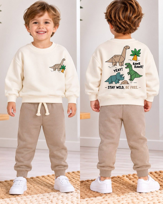 Dinosaur cotton set - beige
