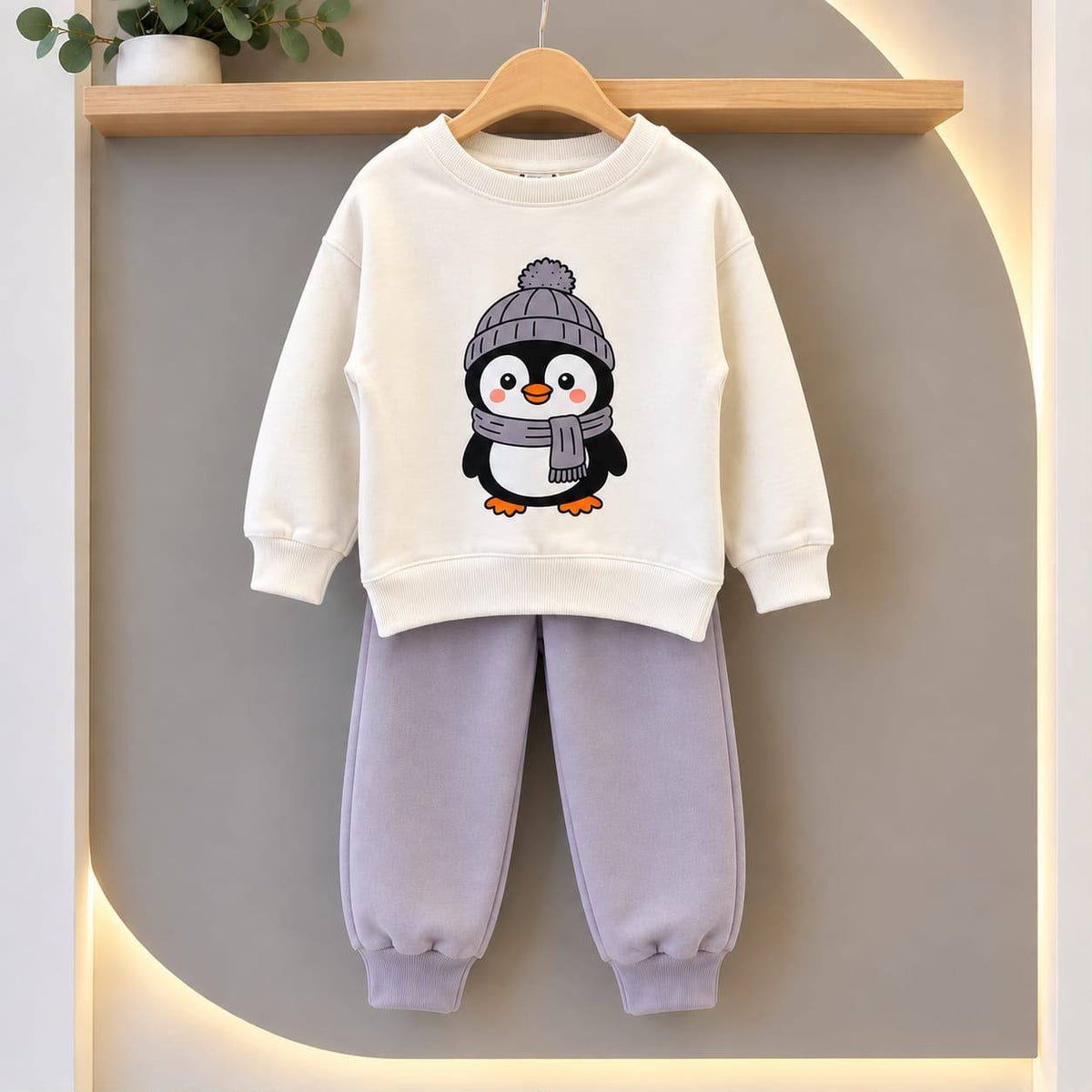 Penguins cotton set- gray
