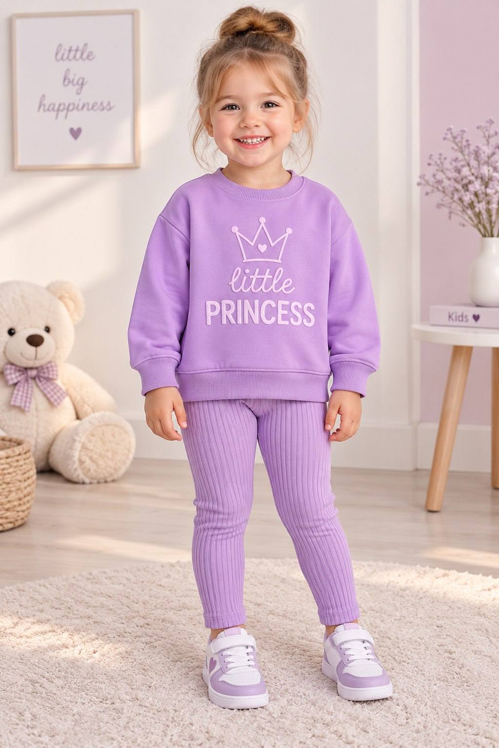 Little Princess Crown Sweatshirt & Ribbed Legging Set