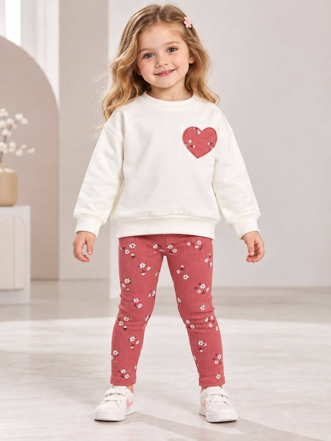 Floral Heart 2-Piece cotton set