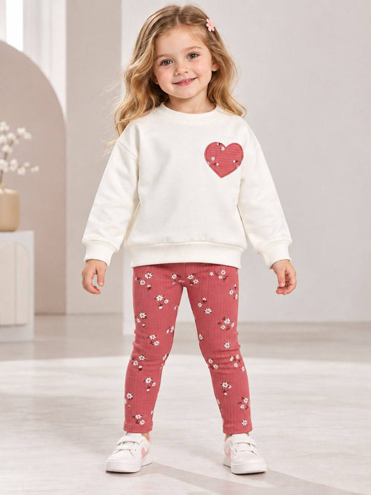 Floral Heart 2-Piece cotton set