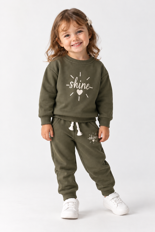 Shine Fleece Set – Olive Green