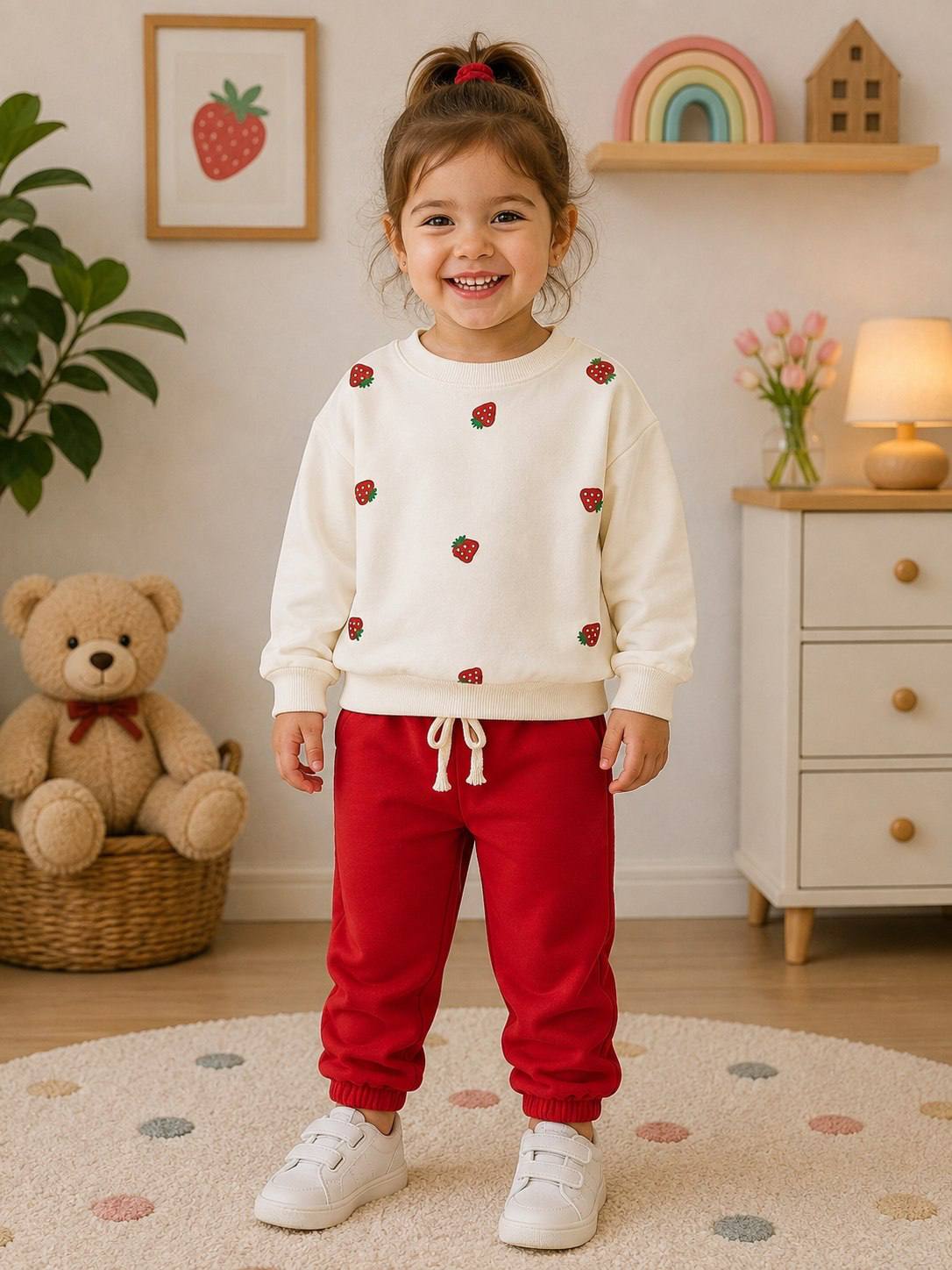 Strawberries cotton set