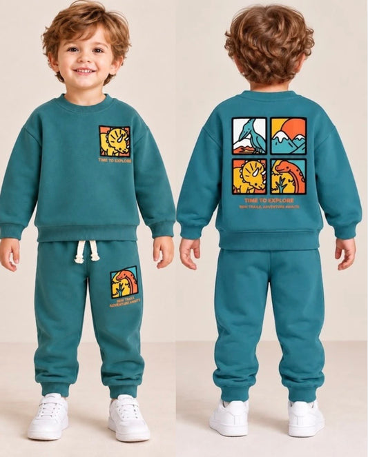 Dino little explorer cotton set-petrol