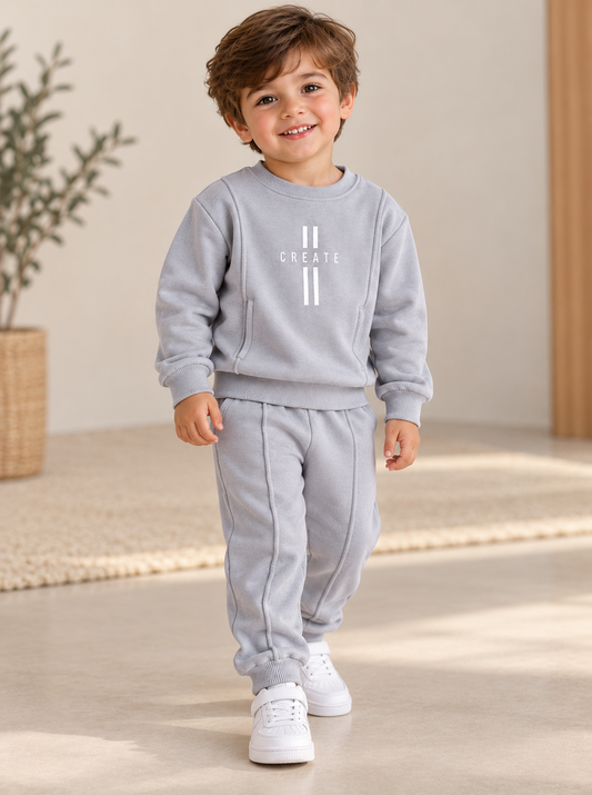Create- fleece suit - light grey