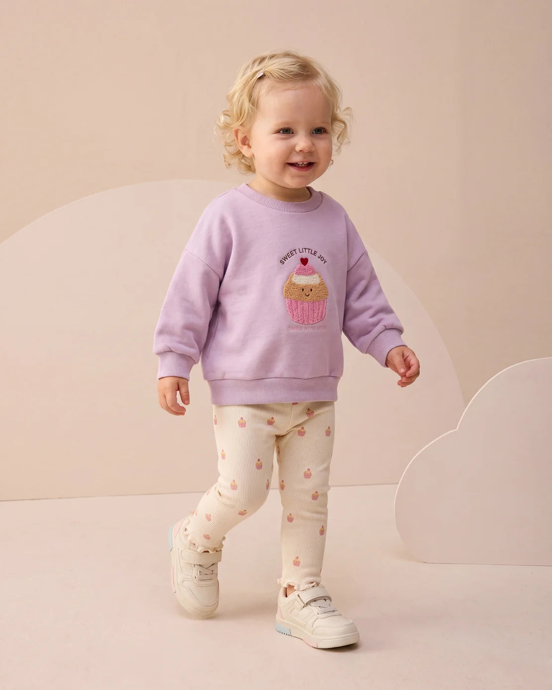 Girls Sweet Cupcake Sweatshirt & Leggings Set