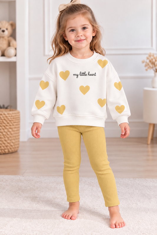 My little heart cotton set - yellow