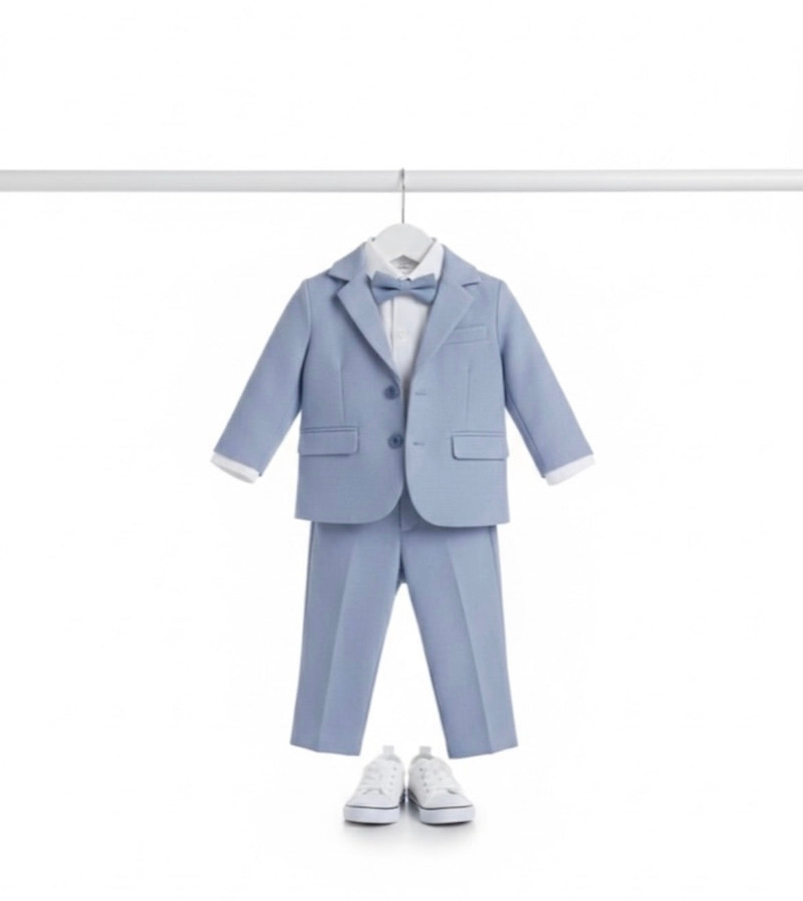 Boys’ Elegant 4-Piece Formal Suit Set – Light Blue