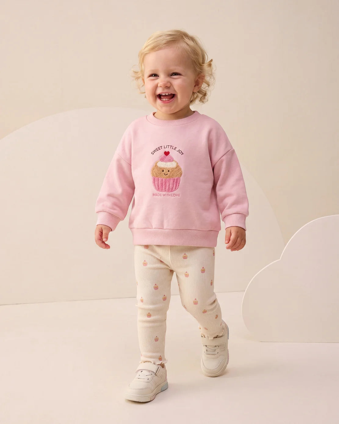 Girls Sweet Cupcake Sweatshirt & Leggings Set