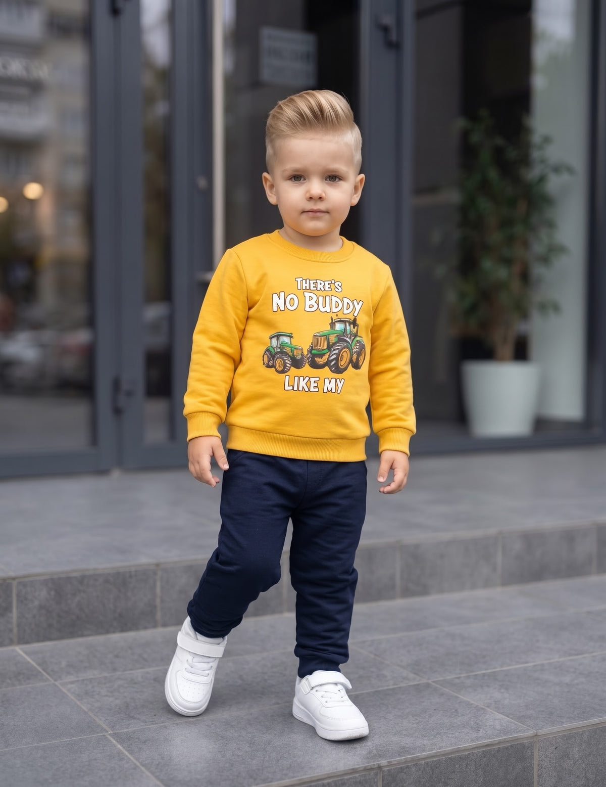 “No Buddy Like My” fleece Set – Yellow