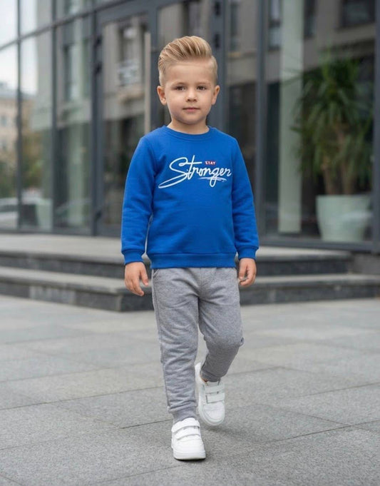 “Stay Stronger” fleece Set – Royal Blue