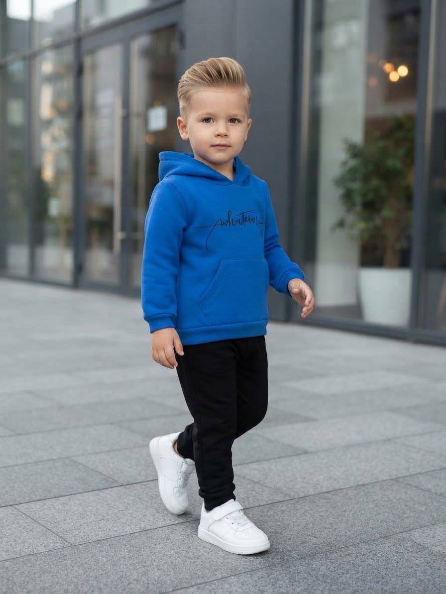 “Whatever" Hoodie & Joggers fleece Set – Blue